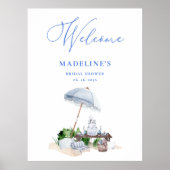Waterverf Beach Picnic Vrijgezellenfeest Welkom Poster (Voorkant)