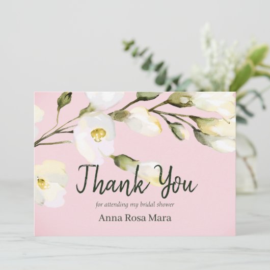 *~* Waterverf Beach Roos Buds Vrijgezellenfeest Bedankkaart (Staand voorkant)