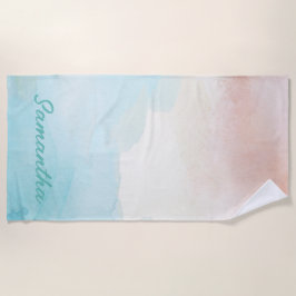 Waterverf Beach Sand Monogram Beach Towel Strandlaken