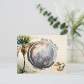 Waterverf Beach Save the Date Briefkaart (Staand voorkant)