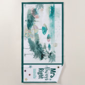 Waterverf Beach Scene Funny Honeymoon Strandlaken (Voorkant)