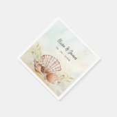 Waterverf Beach Seashell Tropical Wedding Servet (Hoek)