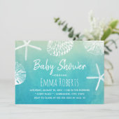 Waterverf Beach Seashells Baby shower Kaart (Staand voorkant)