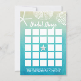 Waterverf Beach Seashells Bridal Bingo Game