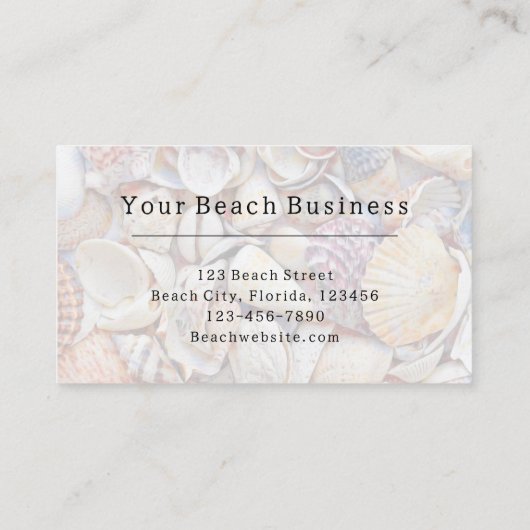 Waterverf Beach Seashells Visitekaartje (Achterkant)