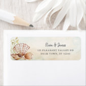 Waterverf Beach Seashells Weddenschap Etiket (Insitu)