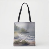 Waterverf Beach Seashore Modern Tote Bag (Voorkant)