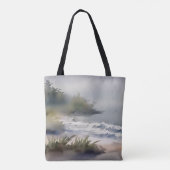 Waterverf Beach Seashore Modern Tote Bag (Achterkant)