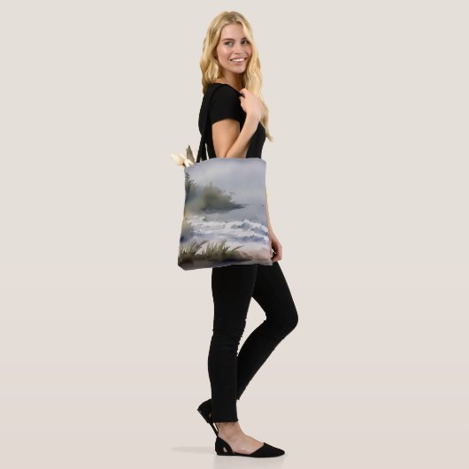 Waterverf Beach Seashore Modern Tote Bag (Op model)