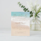Waterverf Beach Seaside / Oceanside bruiloft Detai Informatiekaartje (Staand voorkant)
