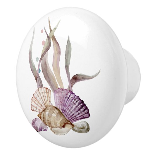 WATERVERF BEACH SHELLS CORAL COASTAL KERAMISCHE KNOP (Rechts)