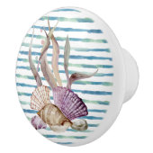 WATERVERF BEACH SHELLS CORAL VACATION HOUSE KERAMISCHE KNOP (Rechts)