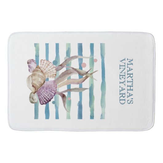 WATERVERF BEACH SHELLS CORAL VACTION BADMAT (Voorkant)