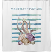 WATERVERF BEACH SHELLS CORAL VACTION DOUCHEGORDIJN (Voorkant)