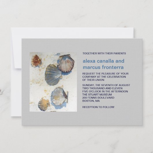 Waterverf Beach Shells Weddenschap Kaart (Voorkant)
