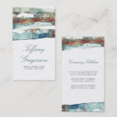 Waterverf Beach Splash Modern tropische oceaan Visitekaartje (Voorkant / Achterkant)