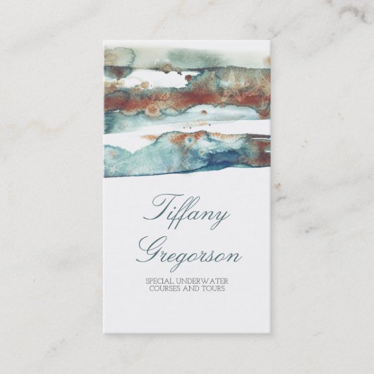 Waterverf Beach Splash Modern tropische oceaan Visitekaartje (Voorkant)