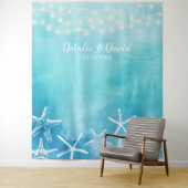 Waterverf Beach Starfish Summer Wedding Backdruppe Wandkleed (In situ)