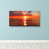 Waterverf Beach Sunset Canvas Afdruk (Insitu (Houten vloer))