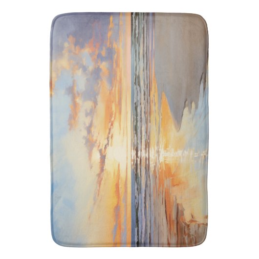 Waterverf Beach Sunset Ocean Badmat (Voorkant Verticaal)