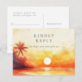 Waterverf Beach Sunset Song Request RSVP Briefkaar Uitnodiging Briefkaart (Voorkant / Achterkant)