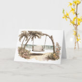 Waterverf Beach Swing en Kaart (Gele Bloem)