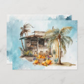 Waterverf Beach Thanksgiving Briefkaart (Voorkant / Achterkant)
