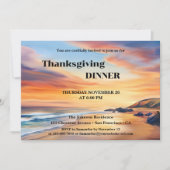 Waterverf Beach Thanksgiving Dinner Party Kaart (Voorkant)