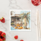 Waterverf Beach Thanksgiving Servet (Insitu)