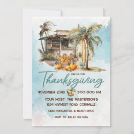 Waterverf Beach Thanksgiving Uitnodiging