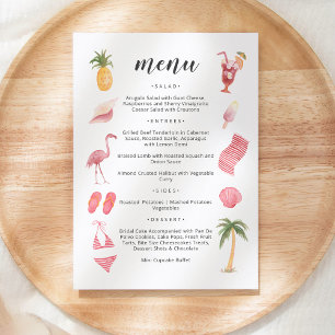 Waterverf Beach Thema Menu Kaart