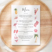 Waterverf Beach Thema Menu Kaart