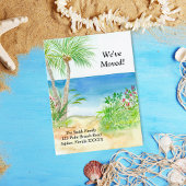 Waterverf Beach Tropisch We hebben ons verplaatst Aankondigingskaart