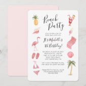 Waterverf Beach Verjaardagsfeestje Kaart (Voorkant / Achterkant)