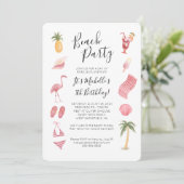 Waterverf Beach Verjaardagsfeestje Kaart (Staand voorkant)