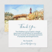 Waterverf Beach Vuurtoren dank u, sympathie Notitiekaartje (Voorkant / Achterkant)