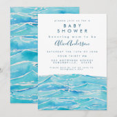 Waterverf Beach Waves Coast Peninsula Baby shower Kaart (Voorkant / Achterkant)