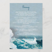 Waterverf Beach Waves Weduwprogramma Programmakaart (Achterkant)