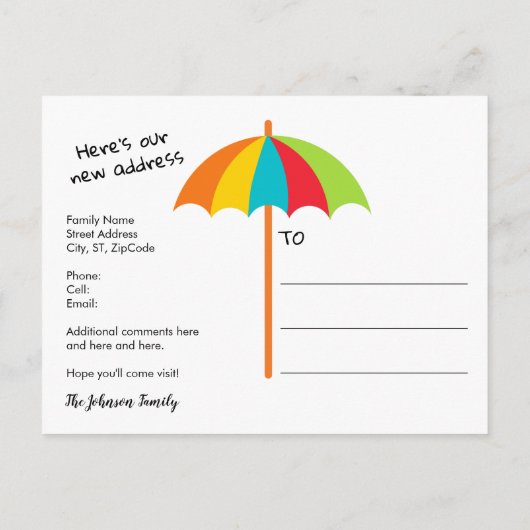 Waterverf Beach We verhuisden naar Florida New Add Aankondigingskaart (Achterkant)