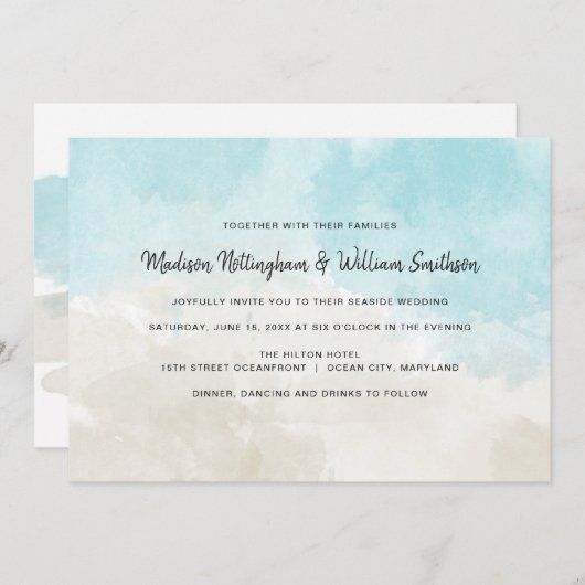 Waterverf Beach Weddenschap Kaart (Voorkant / Achterkant)