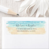 Waterverf Beach Weddenschap Return-adreslabel Etiket (Insitu)