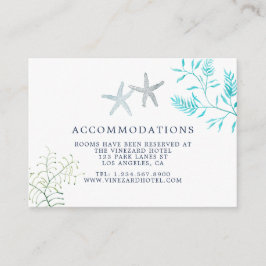Waterverf Beach Wedding Accommododations seaweed Informatiekaartje