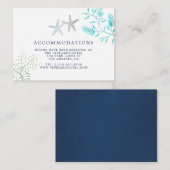 Waterverf Beach Wedding Accommododations seaweed Informatiekaartje (Voorkant / Achterkant)