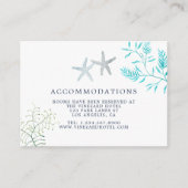 Waterverf Beach Wedding Accommododations seaweed Informatiekaartje (Voorkant)