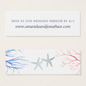 Waterverf Beach Wedding antwoord op website RSVP Mini Visitekaartjes (Voorkant /achterkant)