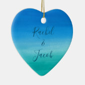 Waterverf Beach Wedding Couple Keramisch Ornament (Rechts)