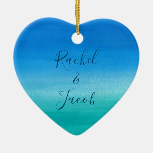 Waterverf Beach Wedding Couple Keramisch Ornament (Voorkant)