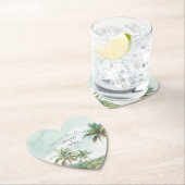 Waterverf Beach Wedding Heart Kartonnen Onderzetters (Insitu)