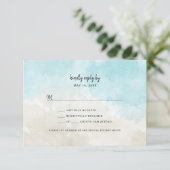 Waterverf Beach Wedding RSVP-buffetkaart Kaart (Staand voorkant)