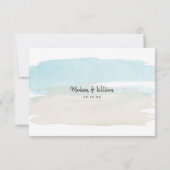 Waterverf Beach Wedding RSVP-buffetkaart Kaart (Achterkant)
